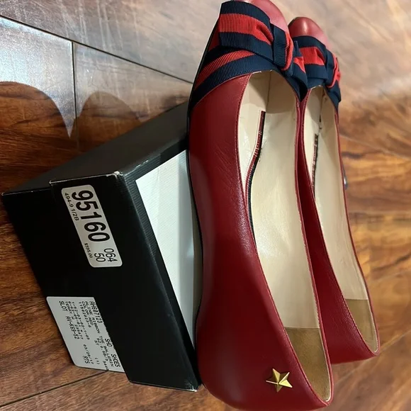 Gucci Aline ribbon toe ballerin 39.5
